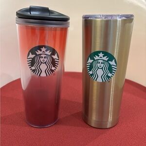 Starbucks Insulated Tumblers w/ Lids- Set of 2- 16 Oz And 20 Oz.  Both Are NEW!
